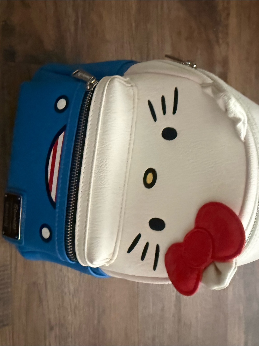 Loungefly Hello Kitty Mini Backpack Purse - White, Blue & Red Bow